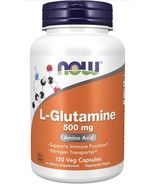 NOW, L-Glutamine 500 mg, Nitrogen Transporter*, Amino Acid, 120 Veg Caps... - $13.07