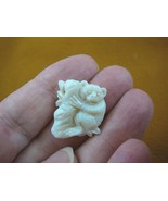 (O-220) little Koala bear 12 carat White Coober Pedy opal carved I love ... - $336.73 CAD
