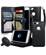NAVOR Car Mount AND iPhone 7 Plus Case Magnetic Detachable Wallet Case - £18.02 GBP+