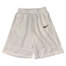 Nike Mens Athletic Dri-Fit White Black Swoosh Basketball Shorts Pockets ... - £12.48 GBP