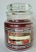 Yankee Candle Black Band Cranberry Chutney 14.5 oz Jar Candle Rare Retired - £24.12 GBP