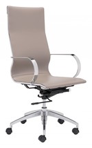 Taupe and Silver Adjustable Swivel Faux Leather Rolling Conference Office Chair - $9,272.69 MXN