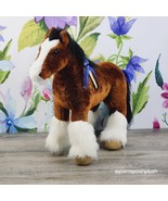 Breyer Merlin Bright Bay Clydesdale Horse 02&#39; Plush 16&quot; Realistic Poseab... - £31.27 GBP