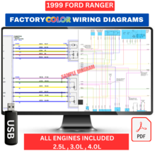 1999 Ford Ranger Complete Color Electrical Wiring Diagram Manual USB - $24.95