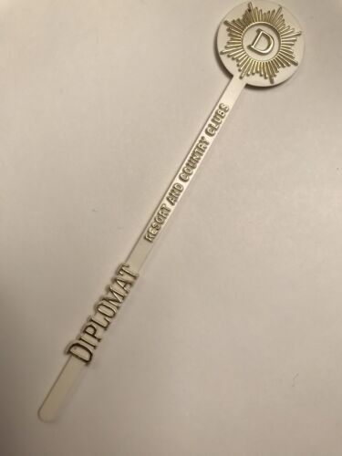 Diplomat Resort and Country Clubs Swizzle Stick Stir Florida White - $3.32