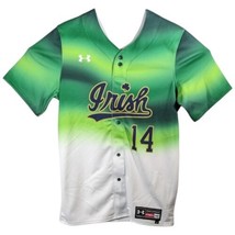 Irish Baseball Jersey #14 Mens M Medium Notre Dame Green Throwback Faux ... - £46.57 GBP