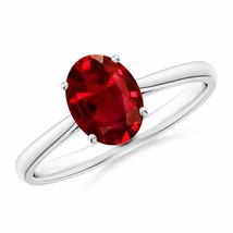ANGARA 8x6mm Natural Solitaire Ruby Cocktail Ring in Silver for Women, Girls - £446.28 GBP+