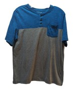 Urban Pipeline Boys pocket Henley button t shirt XL Husky blue heathered... - £9.46 GBP