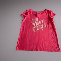 Under Armour Go Fight Cure Womens Medium Pink T-Shirt Heat Gear Breast Cancer - $8.63