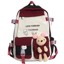 Girl Nylon Harajuku Transparent Bags New Kawaii Teenage Backpack Student Women C - £37.40 GBP
