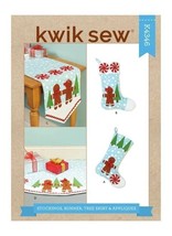 Kwik Sew Sewing Pattern 10855 4346 Holiday Table Runner Stockings Skirt - $8.96