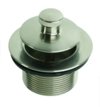 Lift &amp; Turn Tub Bathtub Drain Stop Assembly BRUSHED NICKEL 1-7/8&quot; OD 1-1... - £11.06 GBP