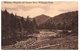 Whiteface Mountain and Ausable River Wilmington Notch Black And White Postcard - £5.47 GBP
