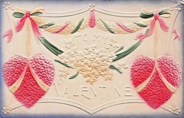 To My Valentine~Air Brushed EMBOSSED~1910 Pstmk Postcard - £8.51 GBP