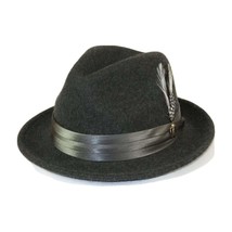 Mens Bruno Capelo Dress Hat Australian Wool Crushable Fedora UN109 Charcoal Gray image 2