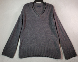 American Eagle Outfitters Sweater Womens Medium Gray Cotton Long Sleeve V Neck - £11.92 GBP