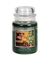 Village Candle Christmas Tree Large Glass Apothecary Jar Scented Candle, 26oz, - £23.71 GBP
