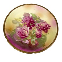 Antique Hand Painted PSL Imperial Alma Pink Rose Dessert Plate 2838 Gold Trim 6&quot; - £19.00 GBP