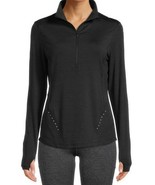 Avia™ ~ XS (0-2) ~ Black ~ 1/4 Zip ~ Pullover ~ Lightweight ~ Heather Top - $42.10 CAD