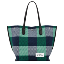 Longchamp Roseau Essential Large Open Tote Bag Check Plaid Shopper ~NWT~ Lawn - £256.59 GBP