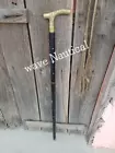 Brass Head Handmade walking stick Vintage Solid wands Cnae,Handcrafted C... - $50.64 CAD