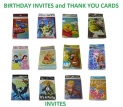 Hallmark Birthday invites and Thank you Cards sealed packs of 8 *NEW* VTG Retro - £3.12 GBP