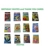 Hallmark Birthday invites and Thank you Cards sealed packs of 8 *NEW* VT... - £3.10 GBP