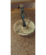 Art Deco Chiparus Bronze Resin Figurine Female Mable Tray Card holder An... - $365.57 CAD