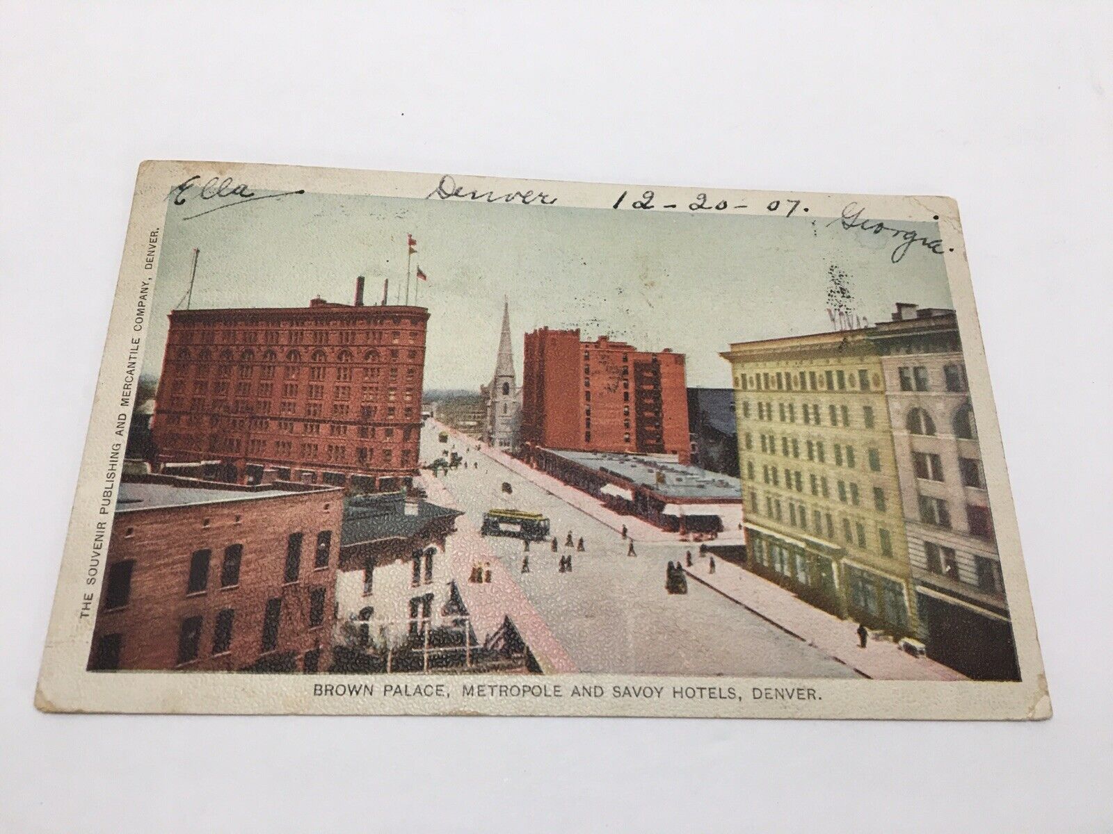 Primary image for Denver 1907 Brown Place Metropole & Savoy Hotels Undivided back Church Building