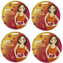 4x Yes To Moisturized + Smoother Belly Up Paper Mask 0.5 fl oz Coconut B... - £11.83 GBP