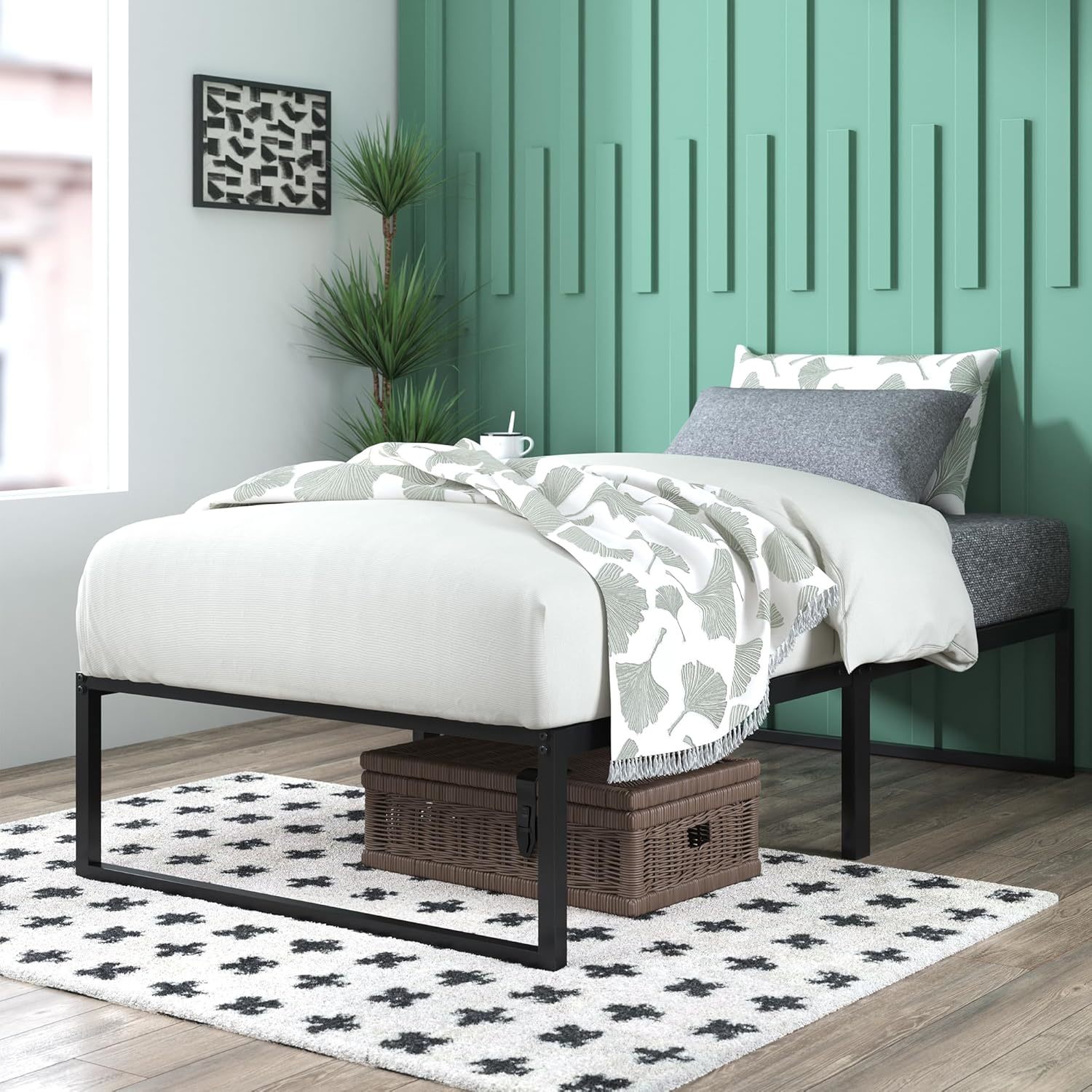 Zinus Lorelai 14-Inch Metal Platform Bed Frame: Easily Assemble Twin Mat... - $71.94