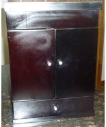 BLACK JEWELRY TRINKET BOX MULTI COMPARTMENT ARMOIRE - $22.00