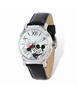 Disney Adult Size Black Leather Mickey and Minnie Watch - $75.76 CAD