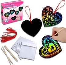36 Pack Valentines Day Gifts for Kids Rainbow Scratch Heart Crads Valentine Craf - £25.98 GBP