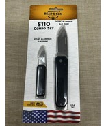 Bear &amp; Son S110/S109 Slip Joint Folding Knife Combo Set Aluminum Black H... - $566.69 MXN