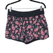 Lands End 3&quot; Quick Dry Swim Shorts Built in Brief Paisley Black Pink 6 - £22.57 GBP