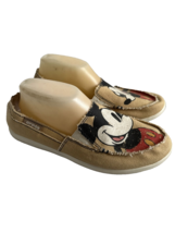 Crocs Mickey Mouse Disney Women Tan Canvas Slip On Loafer Flats Shoes Size 10 - £21.60 GBP