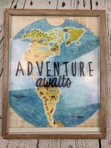 Adventure Awaits Adventure Travel Map Framed Wall Art Room Decor Baby Kids - £26.01 GBP