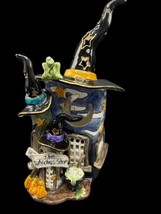 Blue Sky Halloween Witches Shop Tea Light Candle House Decor Clayworks 1... - $120.00