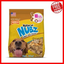 Long Lasting Peanut Butter Chews for Large Dogs - 18 Pack by Nubz, Rawhi... - $42.67
