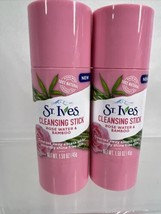 (2) St. Ives Cleansing Stick Pink Rose Water &amp;  Bamboo Hydrate  1.59 oz - £5.49 GBP