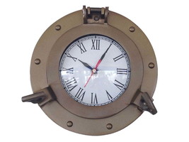 Antique Brass Decorative Ship Porthole Clock 8&quot;&quot; - £99.65 GBP