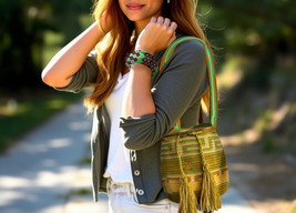 mochila hand-crafted purses - $1,294.16 MXN