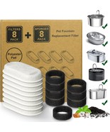 Cat Water Fountain Filters for Stainless Steel (8+8) Pcs  108oz /3.2L&amp; 6... - $186.21 MXN