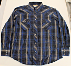 Wrangler Western Shirts Pearl Snap Button Down Shirt Mens Size XL - $18.70