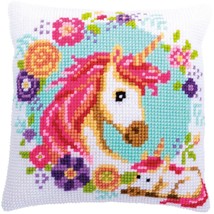 DIY Vervaco Mother &amp; Baby Unicorn Chunky Needlepoint Cushion Pillow Top Kit 16&quot; - £36.04 GBP