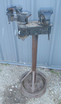 2 Vises Mounted On A Pedestal Stand - $75.00