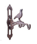 Decorative Bird Cast Iron Plant Hanger Flower Basket Hook - $16.44