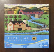 Mega Puzzles Hometown Collection 1000 Pc Jigsaw &quot;Covered Bridge&quot; By Heronim - £9.63 GBP