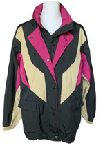 Urban Outfitters Retro Colorblock Jacket Windbreaker 90s Y2K Black Pink Womens M - £15.56 GBP